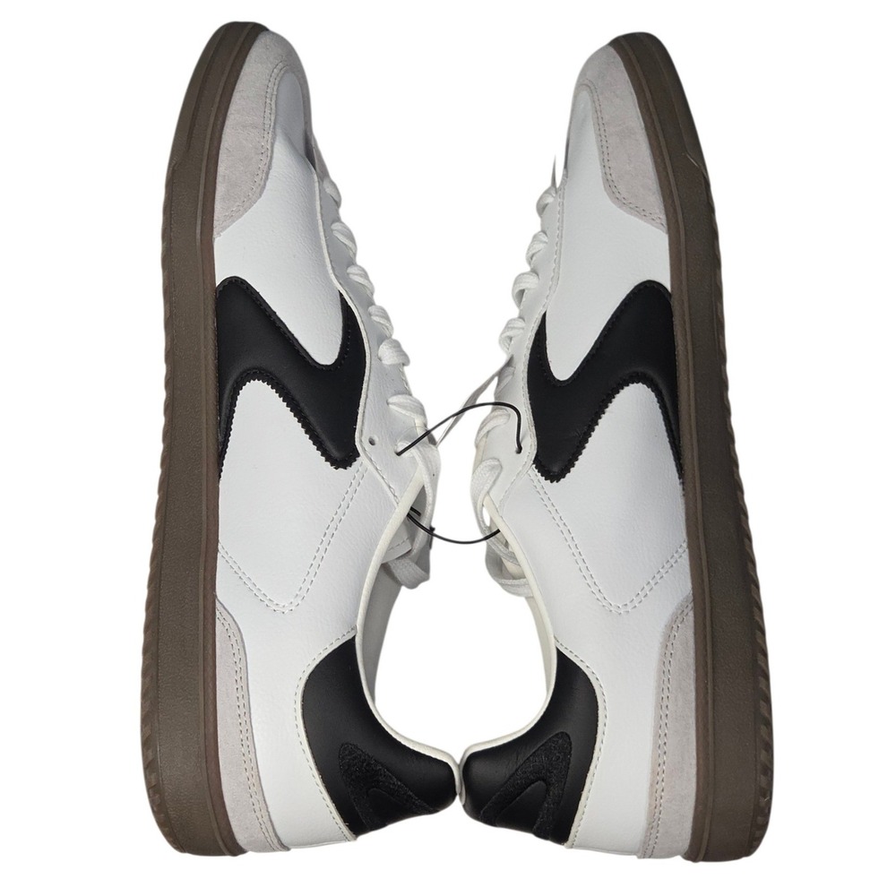 Skechers Hotshot Pyke Sneakers Men 13 White Black Shoes Court Memory Foam NEW - Picture 5 of 9